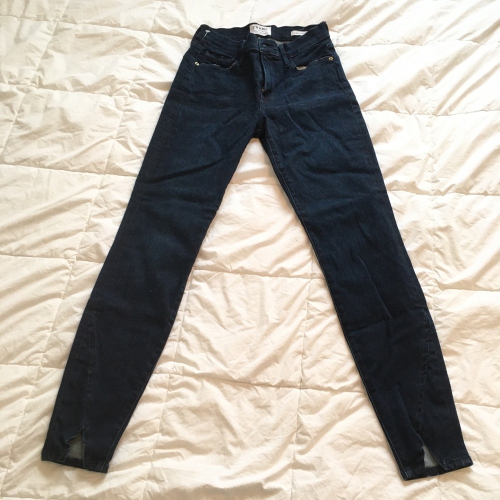 Frame women’s Jean dark wash skinny 27 ankle cutout mid rise 2/50💕